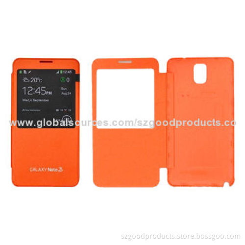 Leather Mobile Phone Cases for Samsung Galaxy S3, S4 with Smart Cover Function